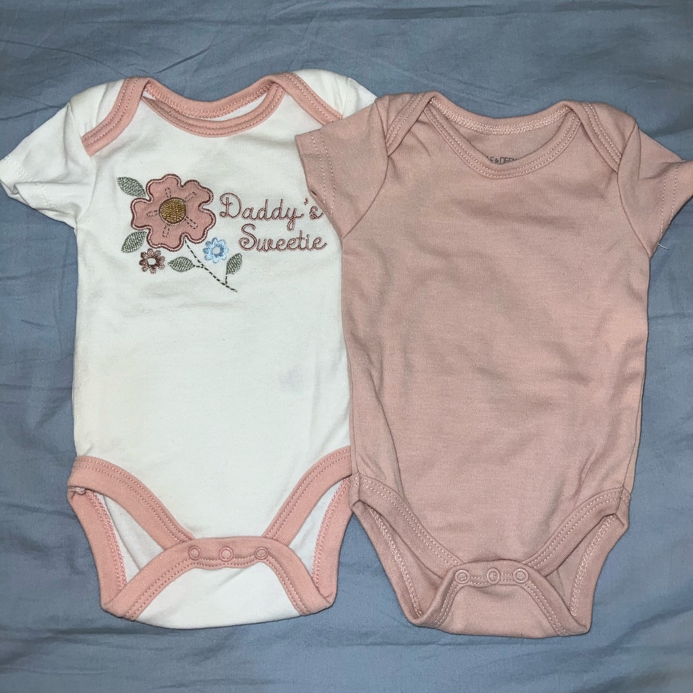 Baby Onesies Set - Pink and White